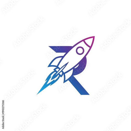 Vector illustration of a blue rocket and origami paper fish icon isolated on white background as a creative business art concept symbol