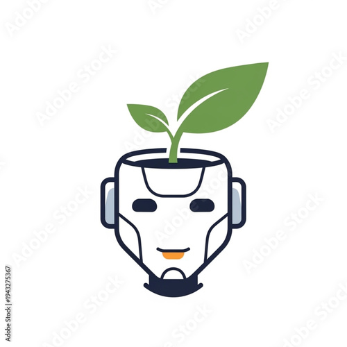 A small green houseplant sprout with vibrant new leaves grows in a flowerpot isolated on a white background, symbolizing spring growth and nature