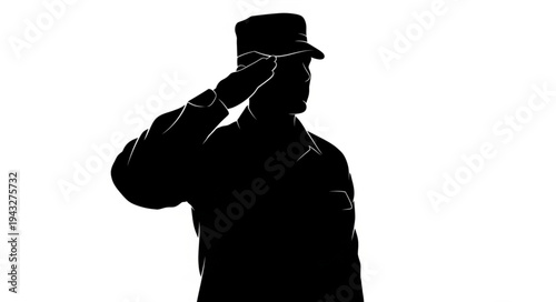 Police Officer Saluting Against White Background.