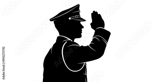 Police Officer Saluting with Honor.
