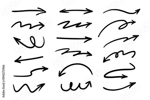Hand-drawn arrows vector set