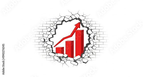 Red Graph Emerging from Concrete.