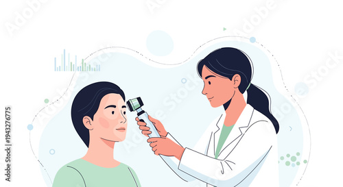 Medical examination of patient eye health visual illustration