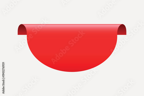 Red glossy abstract shape element vector