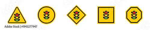 Traffic light signal signs collection vector