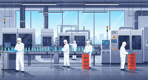 Scientists in Laboratory Working Equipment.