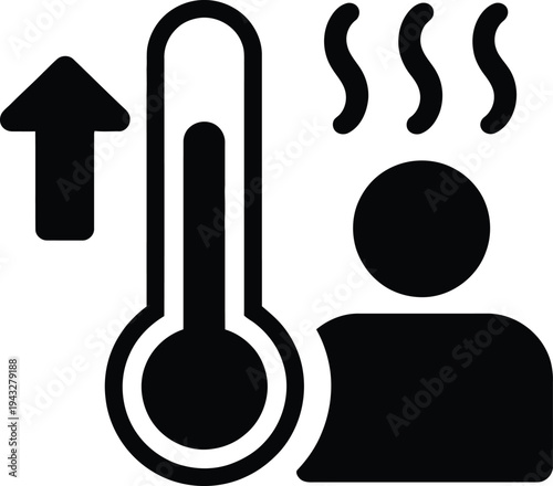 A person experiencing a rise in temperature