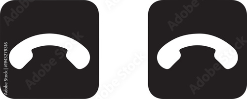 Two black telephone receiver icons symbol communication and conversation