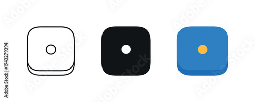 Connected intelligence concept shown as a compact smart sensor hub with rounded edges and a central indicator dot clearly visible