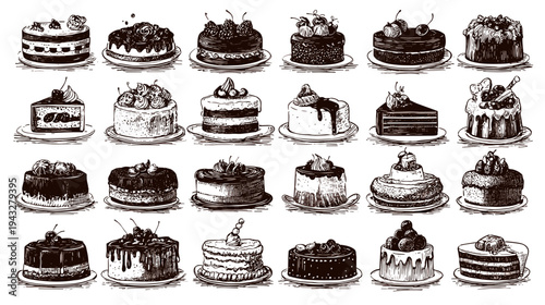 set of cakes