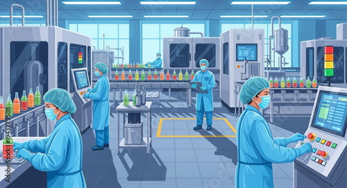 Scientists Working in Laboratory Setting.