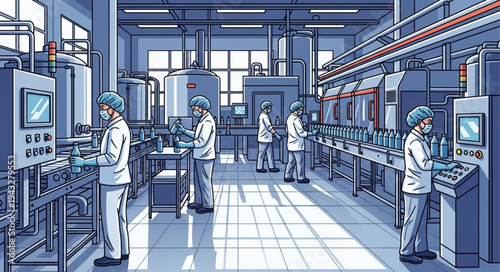 Scientists Working in Laboratory Setting.