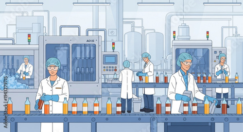Scientists Working in Laboratory Setting.