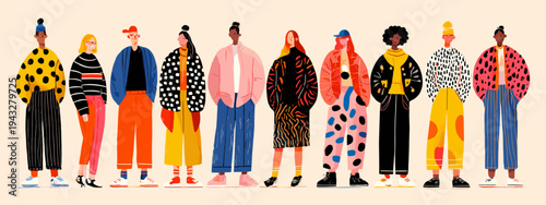 Diverse group of people illustration