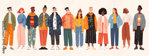 Diverse group of people illustration