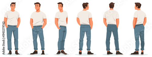 human male body isolated on white  360