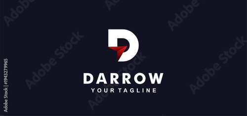 letter d with arrow logo icon design vector design template inspiration. editable color and vector.
