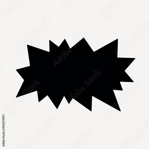 Фотография Abstract jagged black shape vector