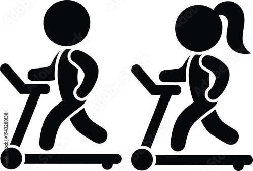 A man and woman exercising on elliptical machines