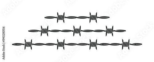 Barbed Wire Fence Vector Illustration