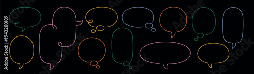 Colorful neon speech bubbles vector