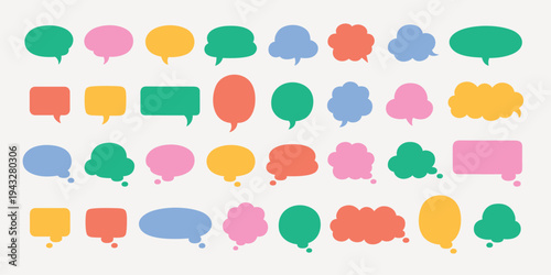 Colorful speech bubble collection vector