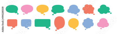 Colorful speech bubble collection vector