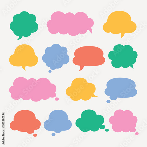 Colorful speech bubble collection vector
