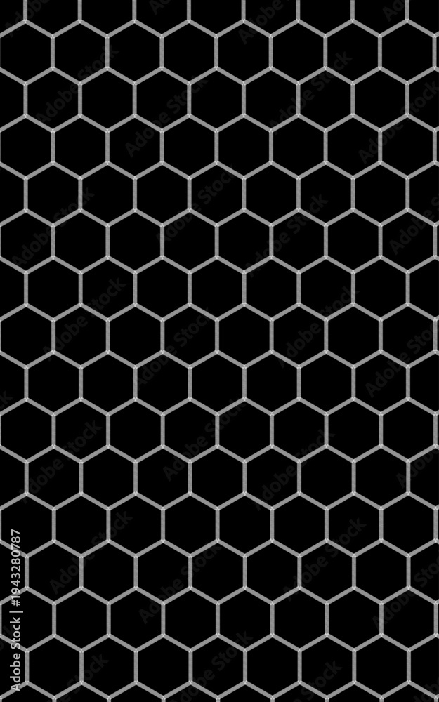 Fototapeta premium Black And White Hexagon Geometric Pattern Seamless Vector Illustration Modern Honeycomb Texture Design on a Clean Background.