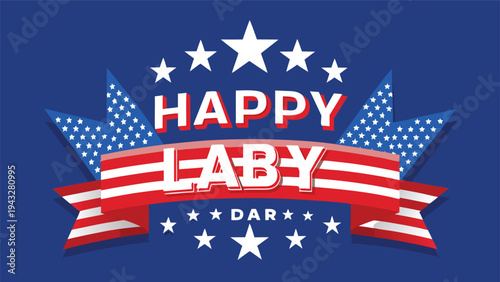 A vibrant and festive graphic celebrating the arrival of a new baby with stars and stripes Vector