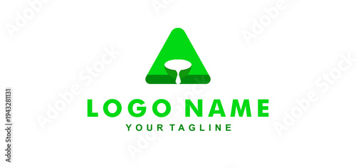 Coconut logo design template with abstract letter a. editable color and vector.