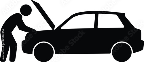 A man checking the engine of a car