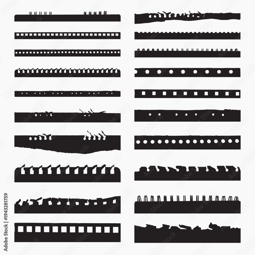 Obraz premium Torn paper edge vector set
