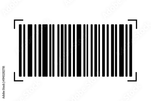 AI Barcode Scanner Icon for Retail POS, Inventory Tracking & Smart Checkout System (Black Vector)