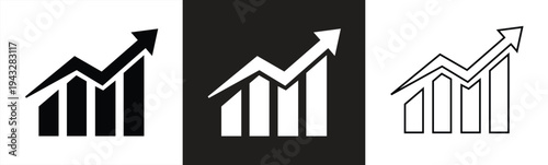 growing profit icon. graph icon. A growing graph. A sign of financial growth. Vector illustration