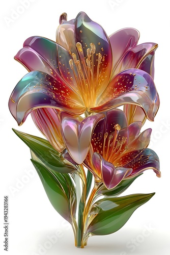 Elegant glass lily flower decorative art high resolution picture