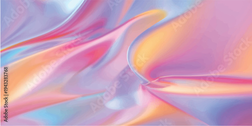 Smooth blue wave pattern with colorful fractal lines creating an artistic digital motion backdrop of energy and light