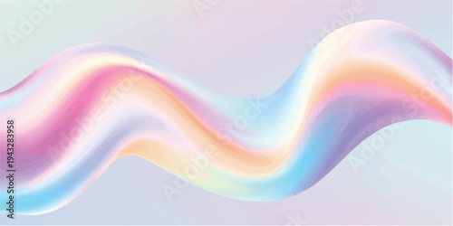 An abstract colorful wave background featuring a smooth flow of blue light and rainbow energy patterns through a curved vector design element with a swirling motion art backdrop