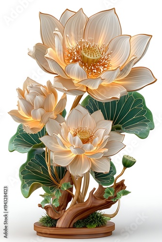 Elegant lotus flower sculpture luxury botanical art high resolution picture
