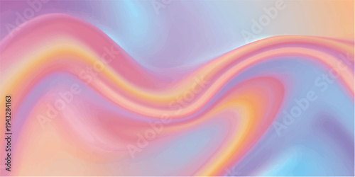 An abstract colorful vector background featuring a smooth motion of blue wave lines and flowing fractal curves creates a vibrant art illustration with a dynamic energy texture for a modern wallpaper d