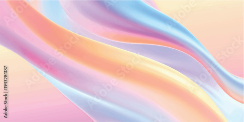 A vibrant digital wallpaper featuring an abstract colorful background with smooth blue curves and rainbow motion lines that create a flowing energy pattern in this swirl wave illustration art backdrop
