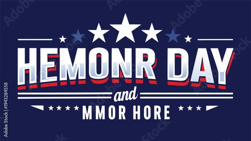 A patriotic banner with stars and stripes celebrating hemorrhoid awareness month Vector