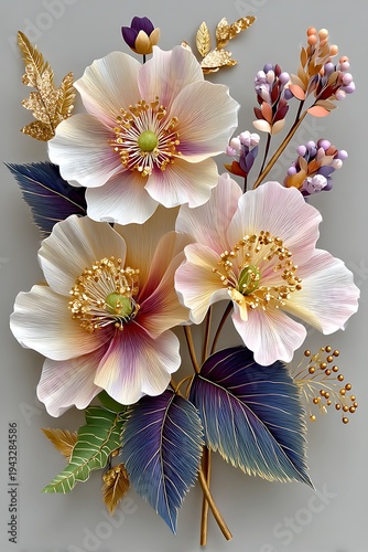 Elegant pastel floral arrangement luxury botanical high resolution picture