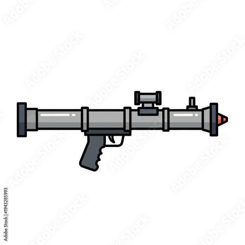Rocket Launcher Weapon Icon, Military Bazooka Gun, Portable Anti-Tank Missile Launcher