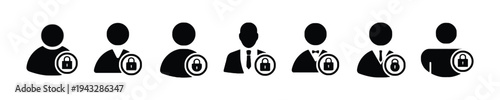 User profile icons with padlock symbol for security and privacy