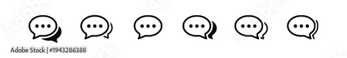 Varied speech bubble icons with ellipses indicating active conversation