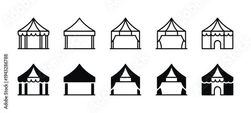 Various tent styles for outdoor events and festivals