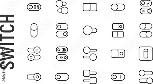 Various switch toggle and slider icons for interface controls
