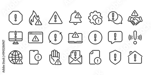 Warning and alert icons for important notifications