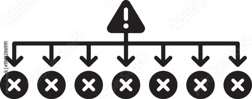 Warning Sign with Multiple Crosses alert danger